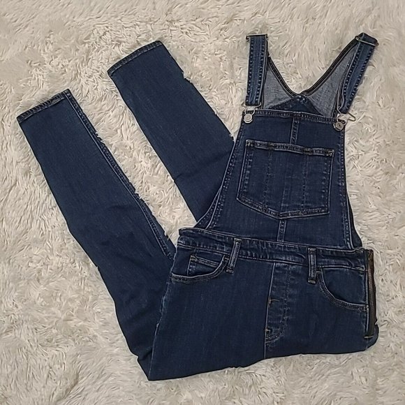 Levi Jeans Womens 29 Blue Denim Overalls Coveralls Signature Outdoors Preppy EUC - Picture 1 of 12